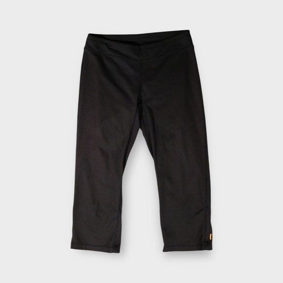 Lucy Pants - Lucy Black Slit Back Capri Leggings Womens Size XS